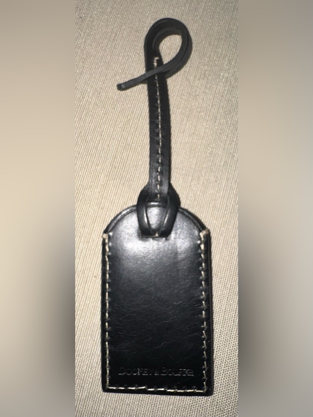 Dooney & Bourke Black Leather Luggage Tag